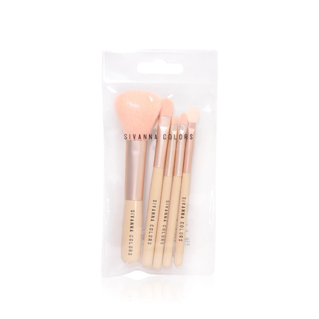 1ชุด SIVANNA BR-170 BRUSH SET เซตแปรงแต่งหน้า 5 ชิ้น พร้อมซองแปรงใสซิปล็อค